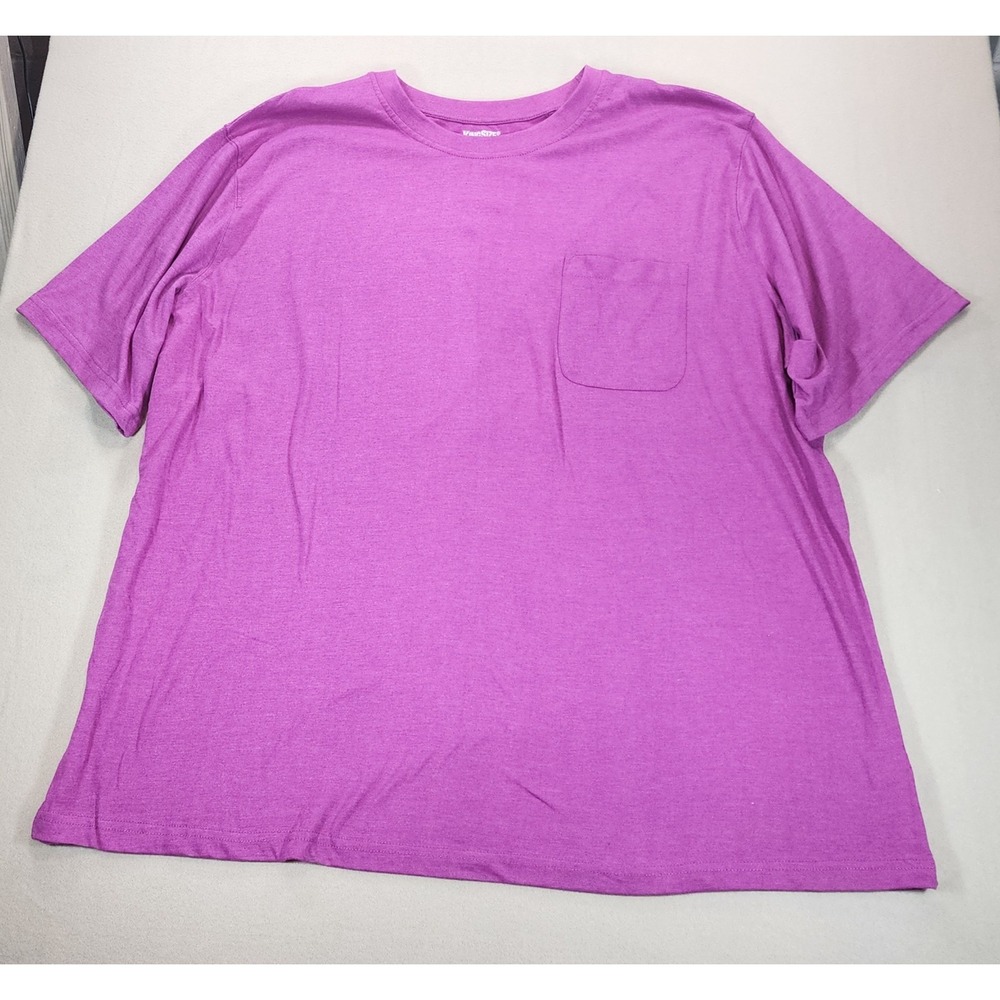 KingSize Men's Big & Tall 3XL Lightweight Pocket Crewneck T-Shirt Purple